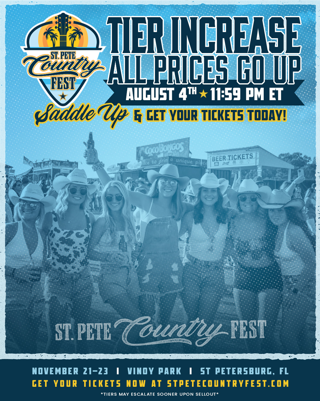 St. Pete Country Fest Ticket Prices Increase August 4!