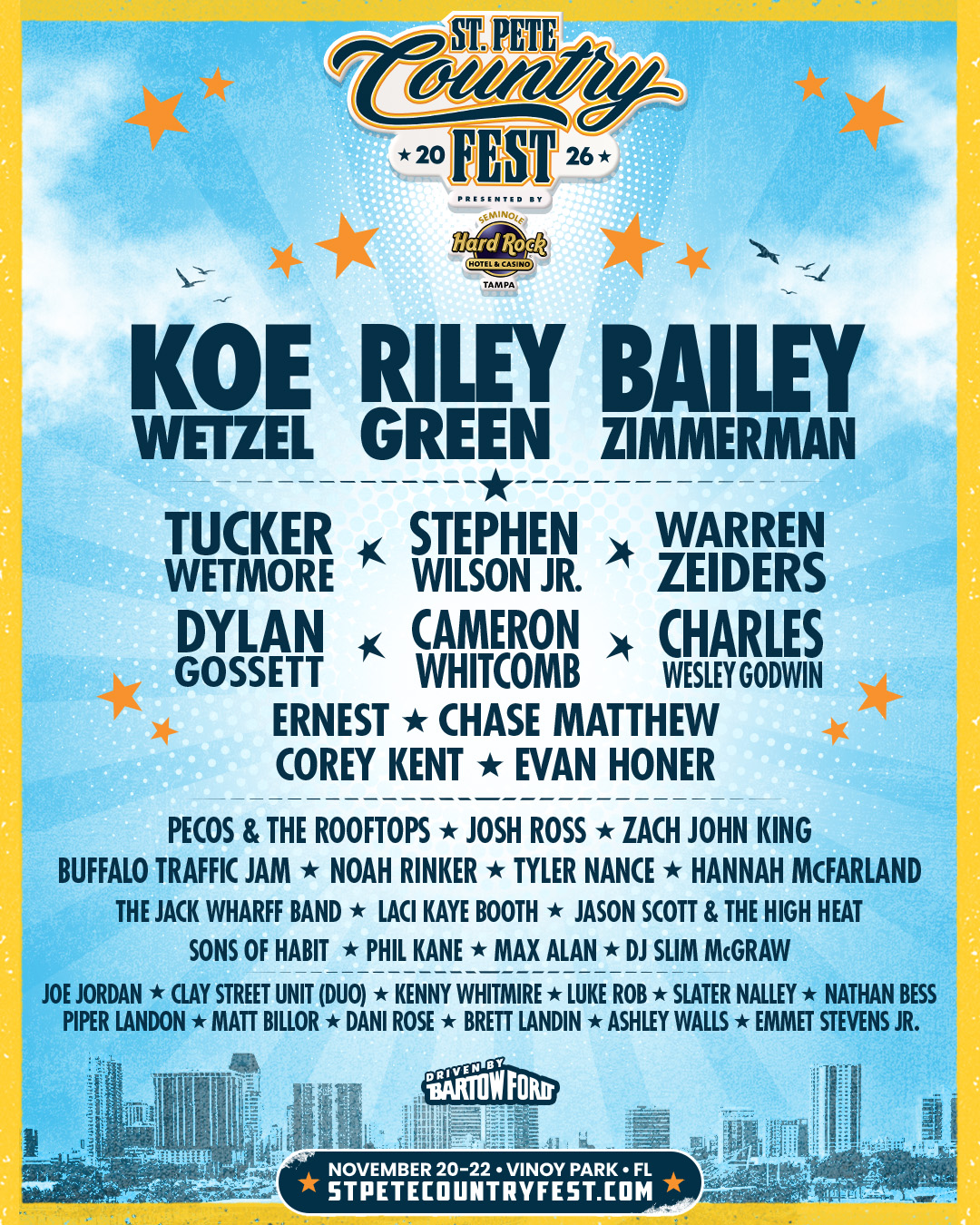 St. Pete Country Fest 2026 Lineup