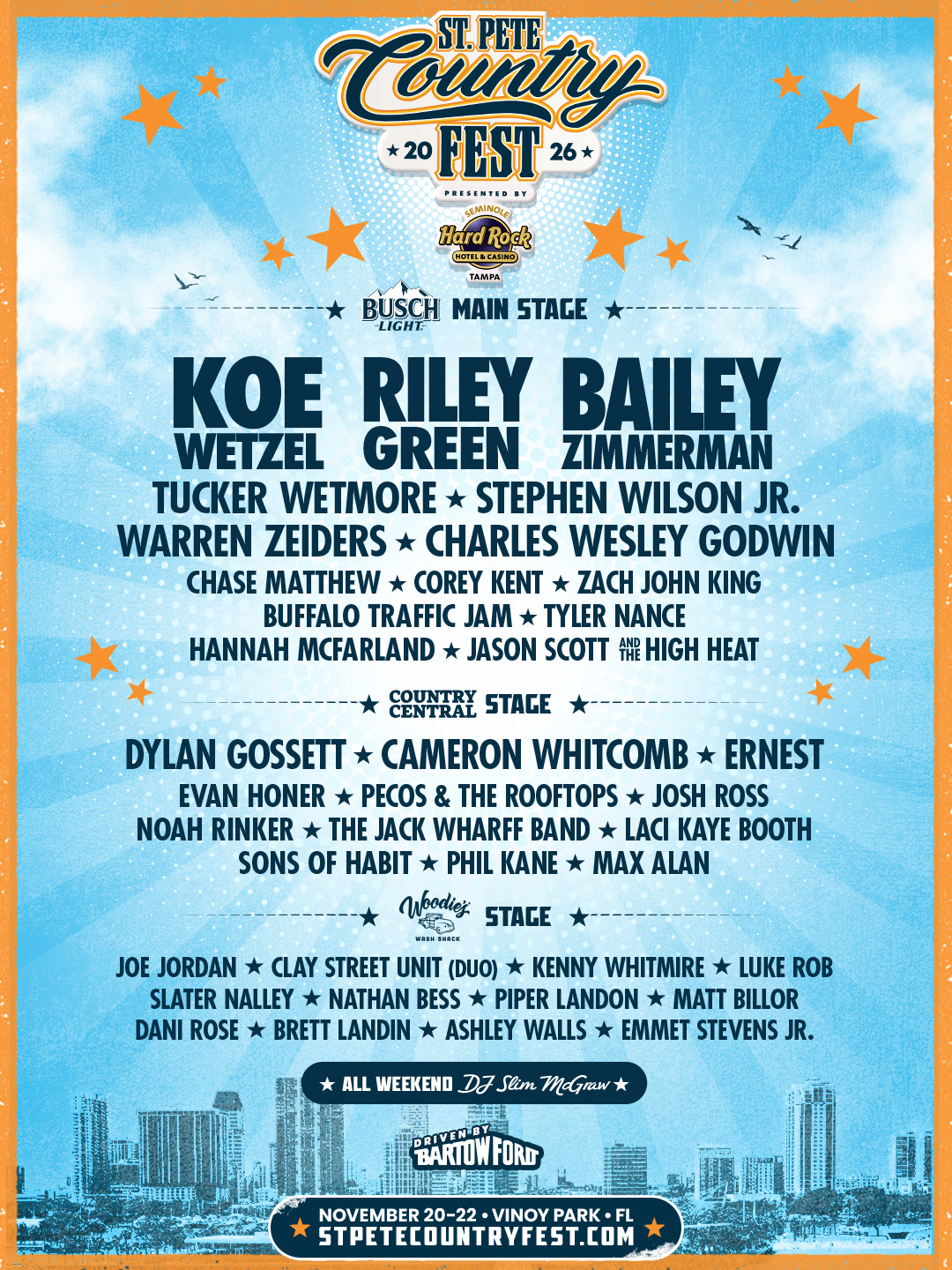 St. Pete Country Fest 2026 Stage Lineup