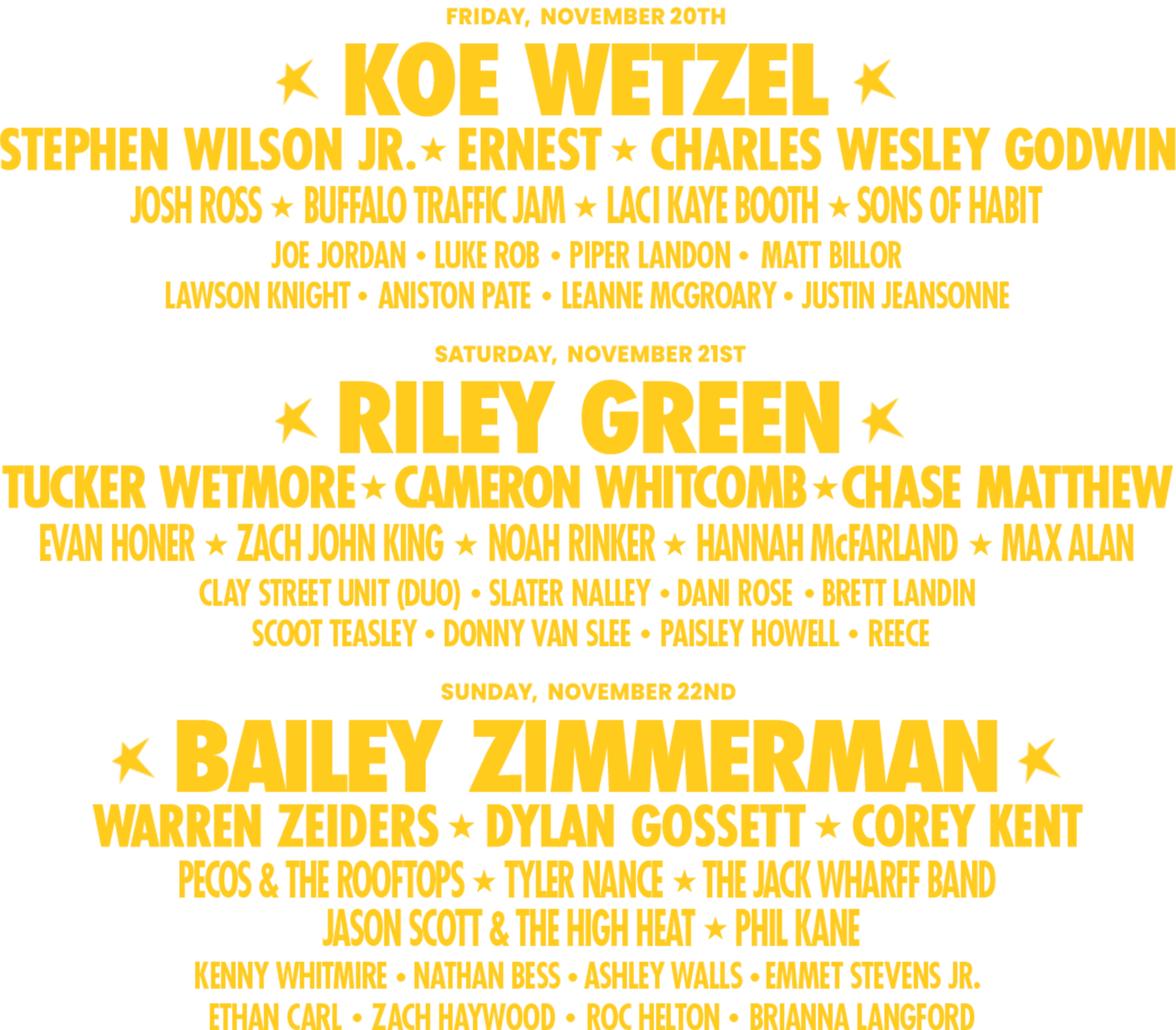 St. Pete Country Fest 2026 Daily Lineup